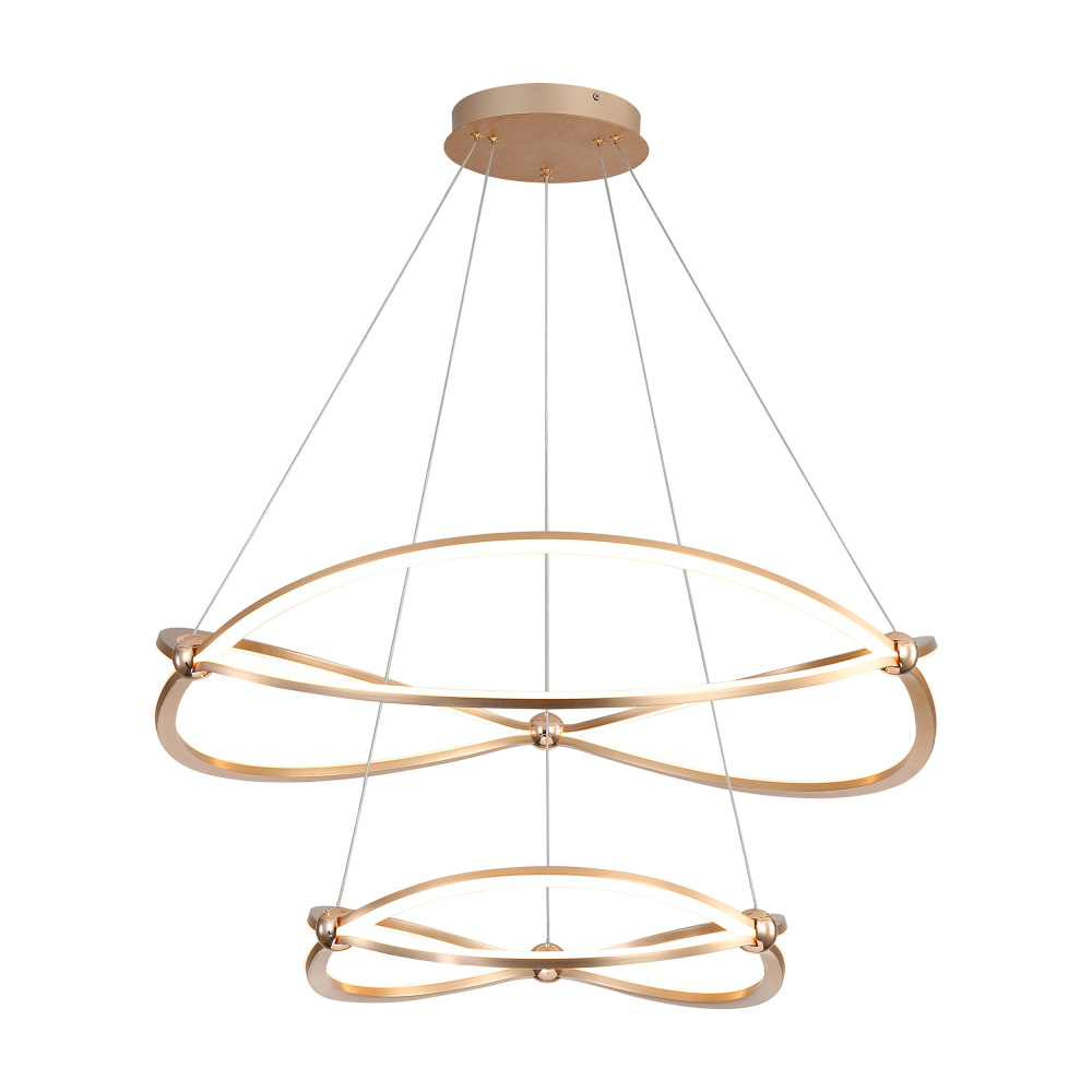 Wry Lighting Spirale Integrated LED 32in Chandelier in Anodized Gold